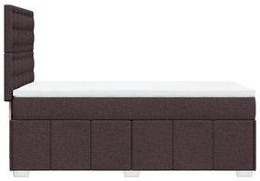 Κρεβάτι Boxspring με Στρώμα Σκούρο Καφέ 80x200 εκ. Υφασμάτινο - Καφέ