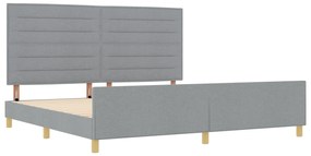vidaXL Κρεβάτι σε Ανοιχτό Γκρι, 200x200 εκ., Υφασμάτινο