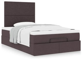 Οθωμανικό κρεβάτι με στρώμα Σκούρο καφέ 120x190 cm Ύφασμα 3313060