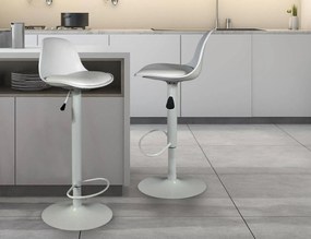 Σκαμπό μπαρ Isak Home Deco Factory με ρυθμιζόμενο ύψος και διαστάσεις 41.5x38x83cm/104cm - White