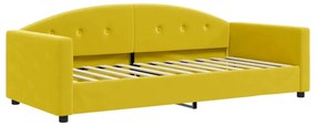 vidaXL Καναπές Κρεβάτι Κίτρινος 90 x 200 εκ. Βελούδινος