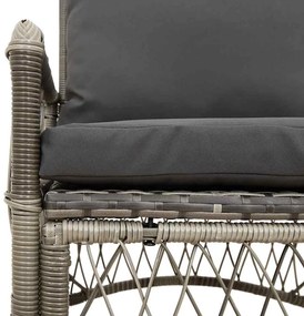 vidaXL Καρέκλα Κήπου με μαξιλάρι Γκρι 73 x 61 x 77 εκ συνθετικό ρατάν