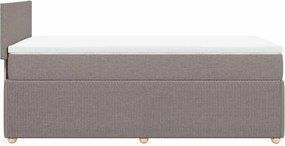 vidaXL Κρεβάτι Boxspring με Στρώμα Taupe 90x190 εκ.Υφασμάτινο