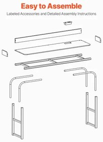 VEVOR Overbed Table Mobile Bed Side Desk 4 Wheels (2 with Brakes) &amp; Power Socket