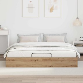vidaXL Κρεβάτι Οθωμανικού Τύπου Artisian Δρυς 160 x 200 cm