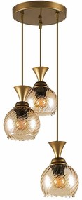 Φωτιστικό Οροφής Kyran 0124513 20x20x75cm 3xE27 60W Gold Megapap Μέταλλο