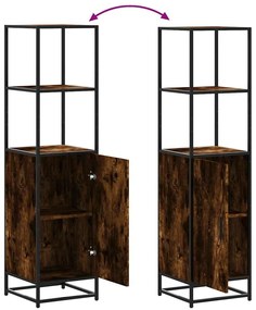 Highboard Καπνιστή δρυς Κατασκευασμένο ξύλο και μέταλλο - Καφέ
