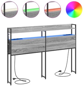 vidaXL Κεφαλάρι Αποθήκης Γκρι Sonoma 120 cm Επεξεργασμένο ξύλο