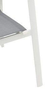 Καρέκλα - Πολυθρόνα κήπου Dashiell αλουμίνιο λευκό textilene γκρι 71x58x94 εκ. 71x58x94 εκ.