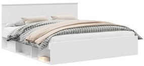 vidaXL Σκελετός Κρεβατιού Λευκό 200 x 200 cm Επεξεργασμένο ξύλο