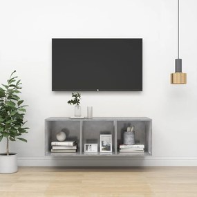 vidaXL Έπιπλο Τηλεόρασης Κρεμαστό Γκρι Σκυρ. 37x37x107 εκ. Επεξ. Ξύλο