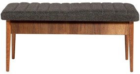 Σκαμπό Με Αποθηκευτικό Χώρο Vina Bench 869VEL5131 110x40x46cm Anthracite-Walnut