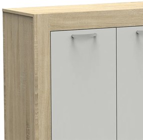 Μπουφές Haven pakoworld sonoma-λευκό 180x40x80εκ