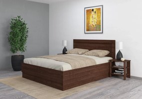 Κρεβάτι διπλό BELLA με αποθηκευτικό χώρο, στρώμα 160x200cm Βέγκε 204x100x164cm+2 Κομοδίνα 45x47x35cm-GRA001
