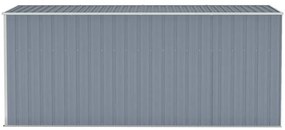 vidaXL Αποθήκη Κήπου Επιτοίχια Γκρι 118x382x178 εκ από Γαλβ. Ατσάλι