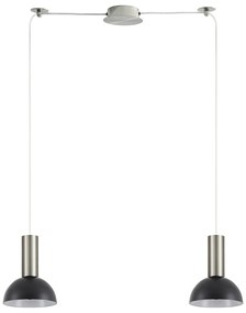 Φωτιστικό Οροφής Δίφωτο Homelighting 77-8466 Nickel/Black