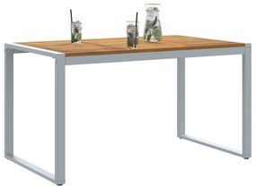 vidaXL Εξωτερική Τραπεζαρία Γκρι 140x80x75 εκ. Ατσάλι & Σομια Ρητίνη