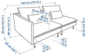 SÖDERHAMN τριθέσιος καναπές με ανοιχτή άκρη 794.496.95