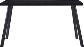 vidaXL Τραπεζαρία Μαύρη 140 x 70 x 75 εκ. από Ψημένο Γυαλί