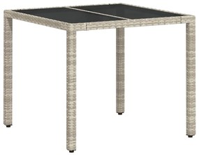 vidaXL Σέτ φαγητού για κήπο 3 pcs Ανοιχτό γκρι συνθετικό ρατάν