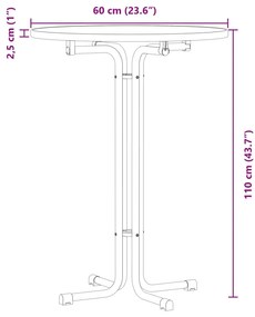 Τραπεζαρία Λευκή Ø60x110 εκ. από Επεξεργασμένο Ξύλο/Ατσάλι - Λευκό