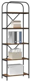 vidaXL Ράφι Βιβλίων Καπνιστή δρυς 60 x 30 x 183 εκ Επεξεργασμένο ξύλο