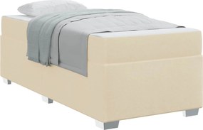 vidaXL Σκελετός Κρεβατιού με στρώμα Κρεμ 90 x 190 cm ύφασμα
