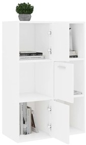 vidaXL Ραφιέρα με Ντουλάπια Λευκή 60 x 29,5 x 90 εκ. από Επεξ. Ξύλο
