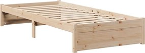 vidaXL Κρεβάτι Βιβλιοθήκη Χωρίς Στρώμα 75x190 εκ Μασίφ Ξύλο Πεύκο