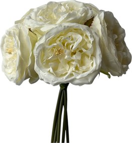 Τεχνητό Μπουκέτο Λουλουδιών Λευκό 28cm 4189b-6/wh303