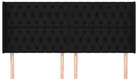 vidaXL Κεφαλάρι με Πτερύγια Μαύρο 183x16x118/128 εκ. Υφασμάτινο
