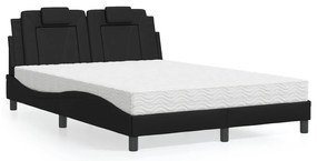 vidaXL Κρεβάτι με Στρώμα Μαύρο 120 x 200 εκ. Συνθετικό Δέρμα
