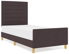 vidaXL Κρεβάτι Σκελετός Σκούρο Καφέ 90x190 εκ. Ύφασμα