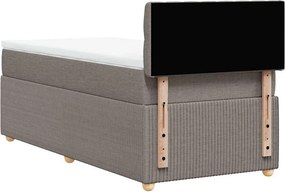 vidaXL Κρεβάτι Boxspring με Στρώμα Taupe 80x200 εκ. Υφασμάτινο
