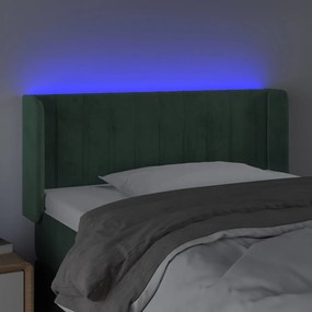 Κεφαλάρι Κρεβατιού LED Σκούρο Πράσινο 93x16x78/88 εκ. Βελούδινο 3123513