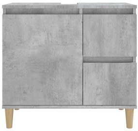 vidaXL Ντουλάπι Μπάνιου Γκρι Σκυροδέματος 65x33x60 εκ. Επεξ. Ξύλο