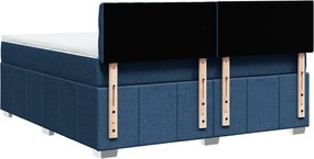 vidaXL Κρεβάτι Boxspring με Στρώμα Μπλε 180x200 εκ. Υφασμάτινο