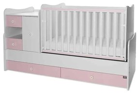 Πολυμορφικό βρεφικό κρεβάτι Mini Max  White + Pink 10150500038A Lorelli