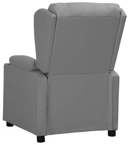 vidaXL Πολυθρόνα Ανακλινόμενη με Ανύψωση Γκρι Συνθετικό Δέρμα