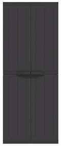 vidaXL Ντουλάπι Αποθ. Εξ. Χώρου Μαύρο 65x37x165εκ. Πολυπροπυλένιο