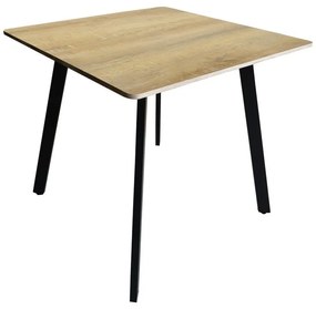 Τραπέζι Squaro sonoma mdf με μαύρα μεταλλικά πόδια 80x80x75εκ 80x80x75 εκ.