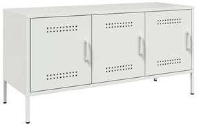 vidaXL Έπιπλο Τηλεόρασης Λευκό 100,5x39x50,5 εκ. από Ατσάλι