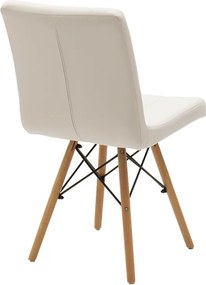 Καρέκλα Cian II PU λευκό-φυσικό πόδι 43x56x81 εκ.