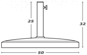 Βάση ομπρέλας Aktive 50 x 32 x 31,5 cm Μαύρο Πλαστική ύλη