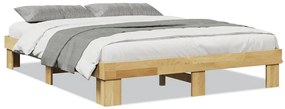 vidaXL Πλαίσιο κρεβατιού χωρίς στρώμα 140x200 cm μασίφ ξύλο δρυς