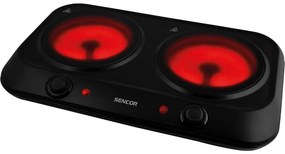 Φορητή Κεραμική Εστία Διπλή 1200W 19cm Sencor SCP 2263BK Μαύρη
