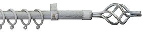 Κουρτινόξυλο Φ19mm Μονό Επεκτεινόμενο 120-210cm Με Άκρα Grace Lyon White-Gold 596199