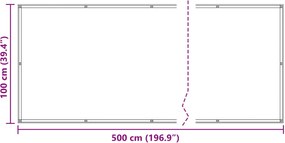 vidaXL Οθόνη Μπαλκονιού Πορτοκαλί 100 x 500 cm Ύφασμα Όξφορντ