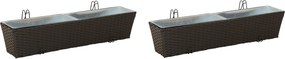 vidaXL Ραφήνα 2 pcs 80 x 17 x 17 εκ Μέταλλο