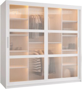 Ντουλάπα Flutes 180 Συρόμενη-Λευκό